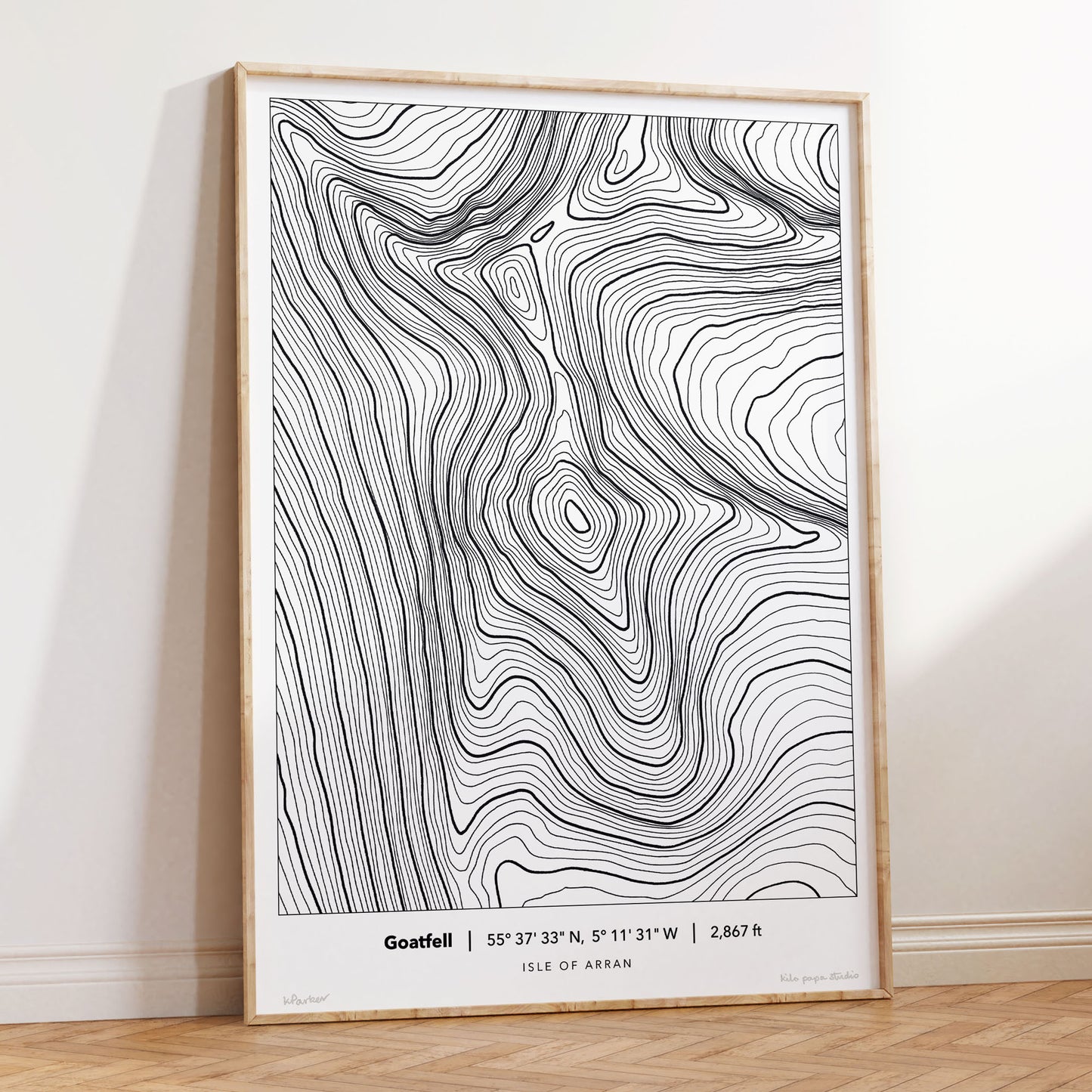 Goatfell Topography Map Print