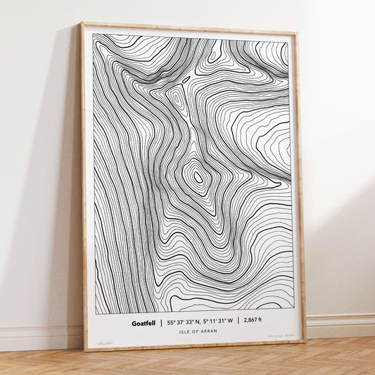 Goatfell Topography Map Print