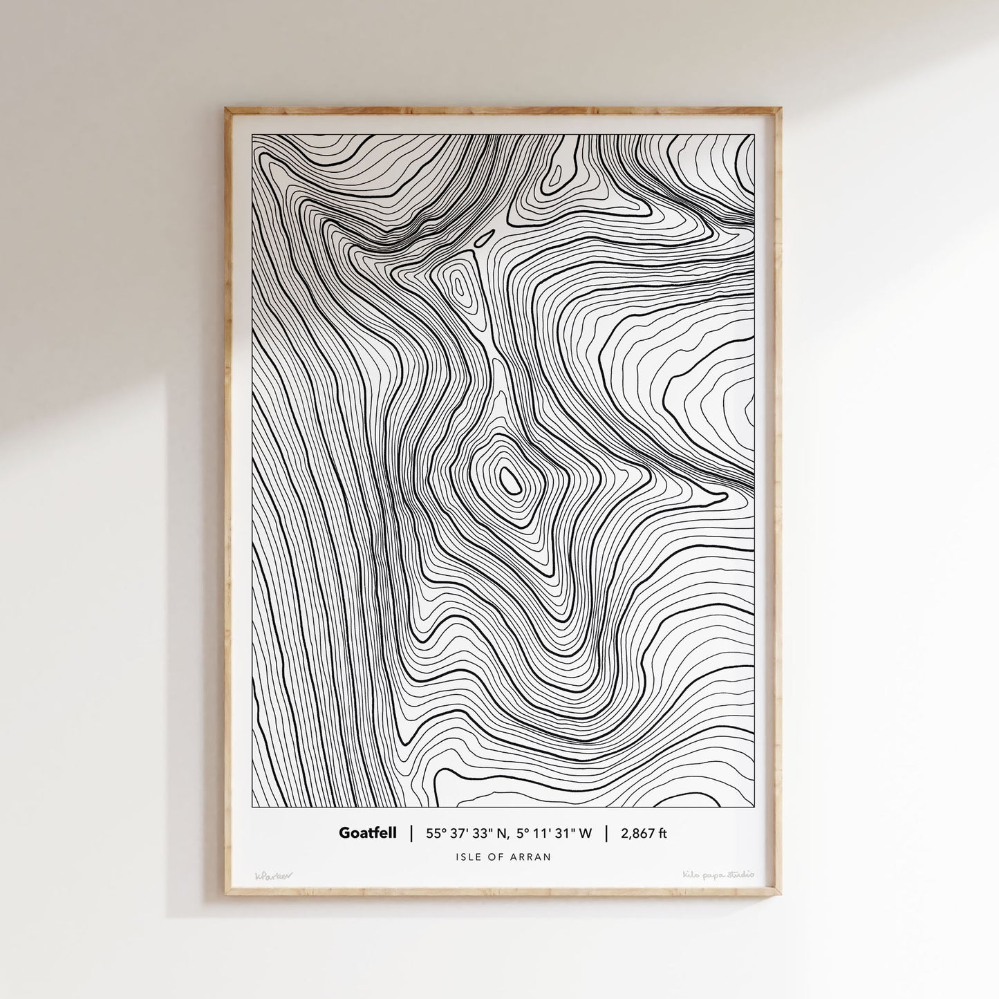 Goatfell Topography Map Print