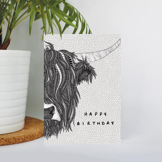 Highland Cow Birthday Card