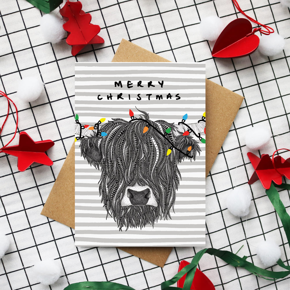 Highland Cow Christmas Card
