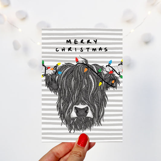 Highland Cow Christmas Card