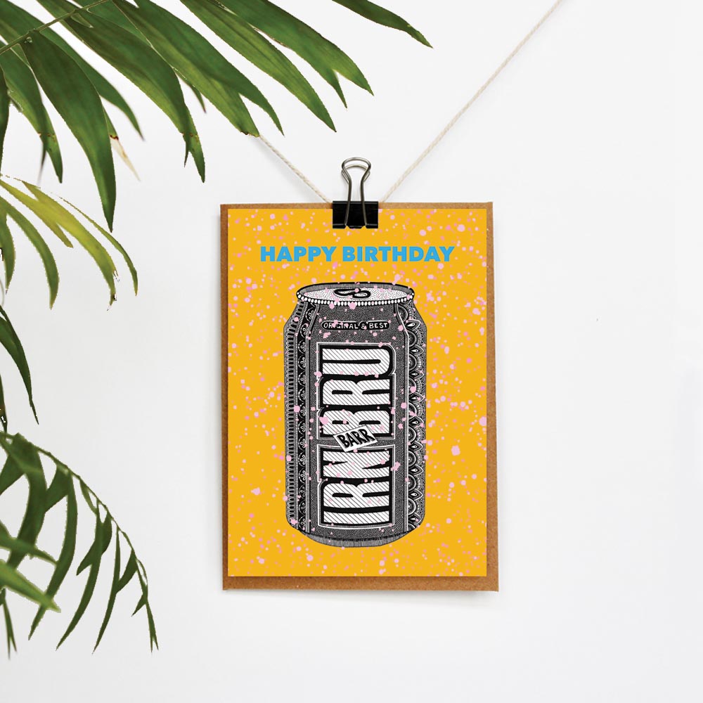 Irn Bru Orange Birthday Card