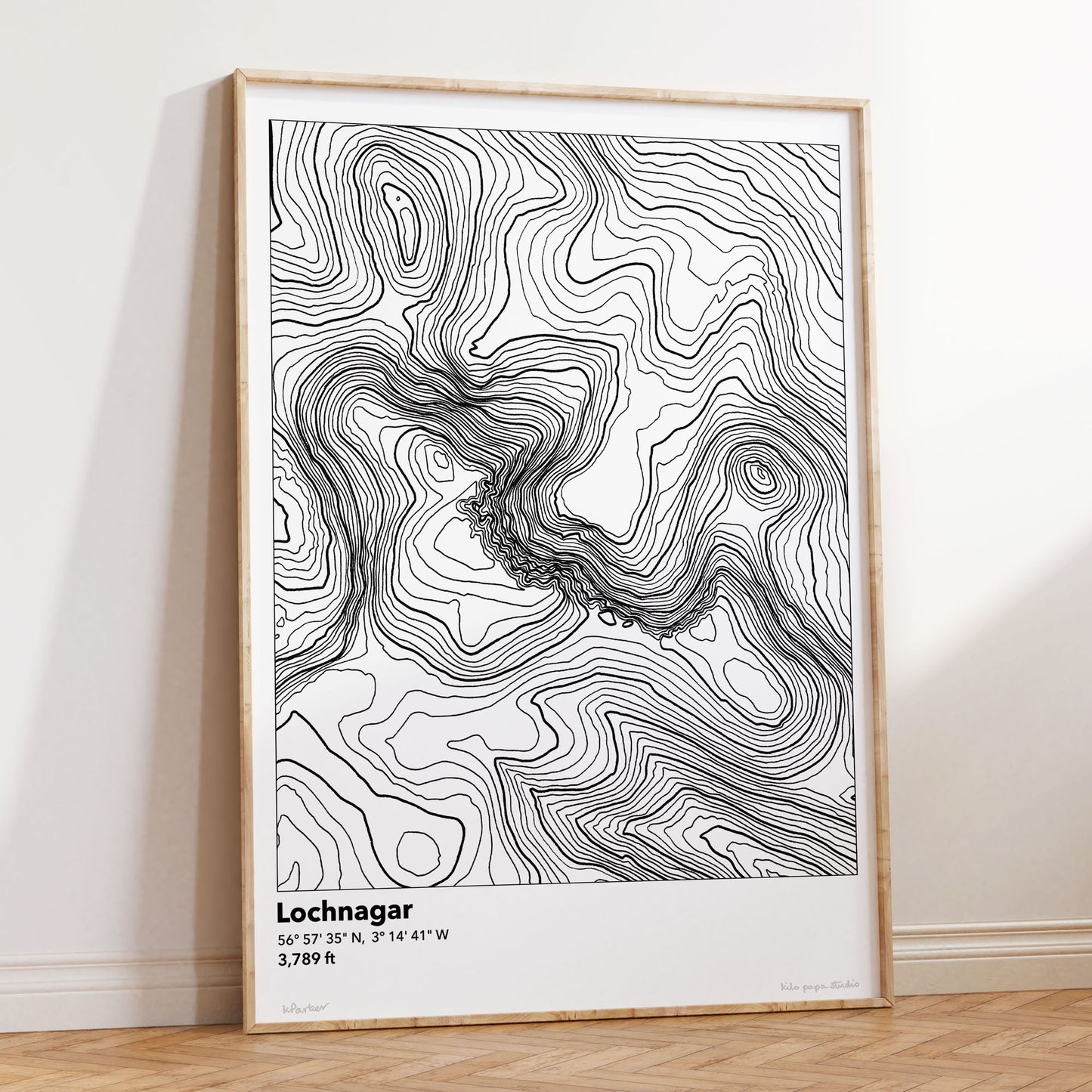 Lochnagar Topography Map Print