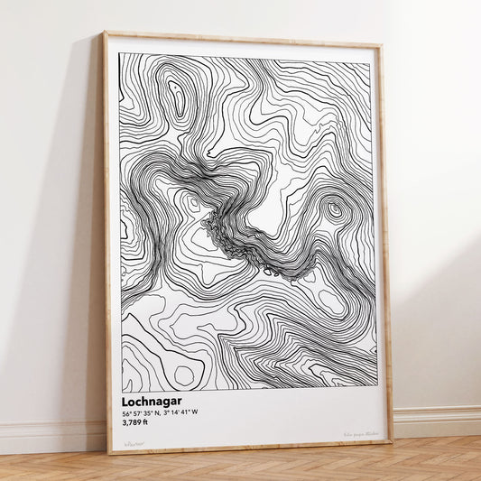 Lochnagar Topography Map Print