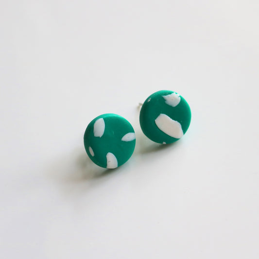 Mini Stud in Emerald Paintstroke