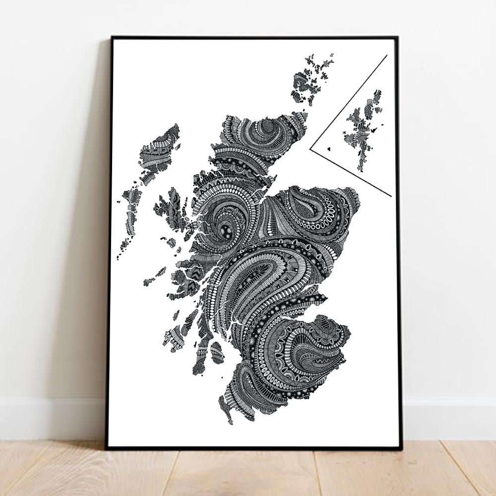 Map of Scotland Print from Kilo Papa Studio