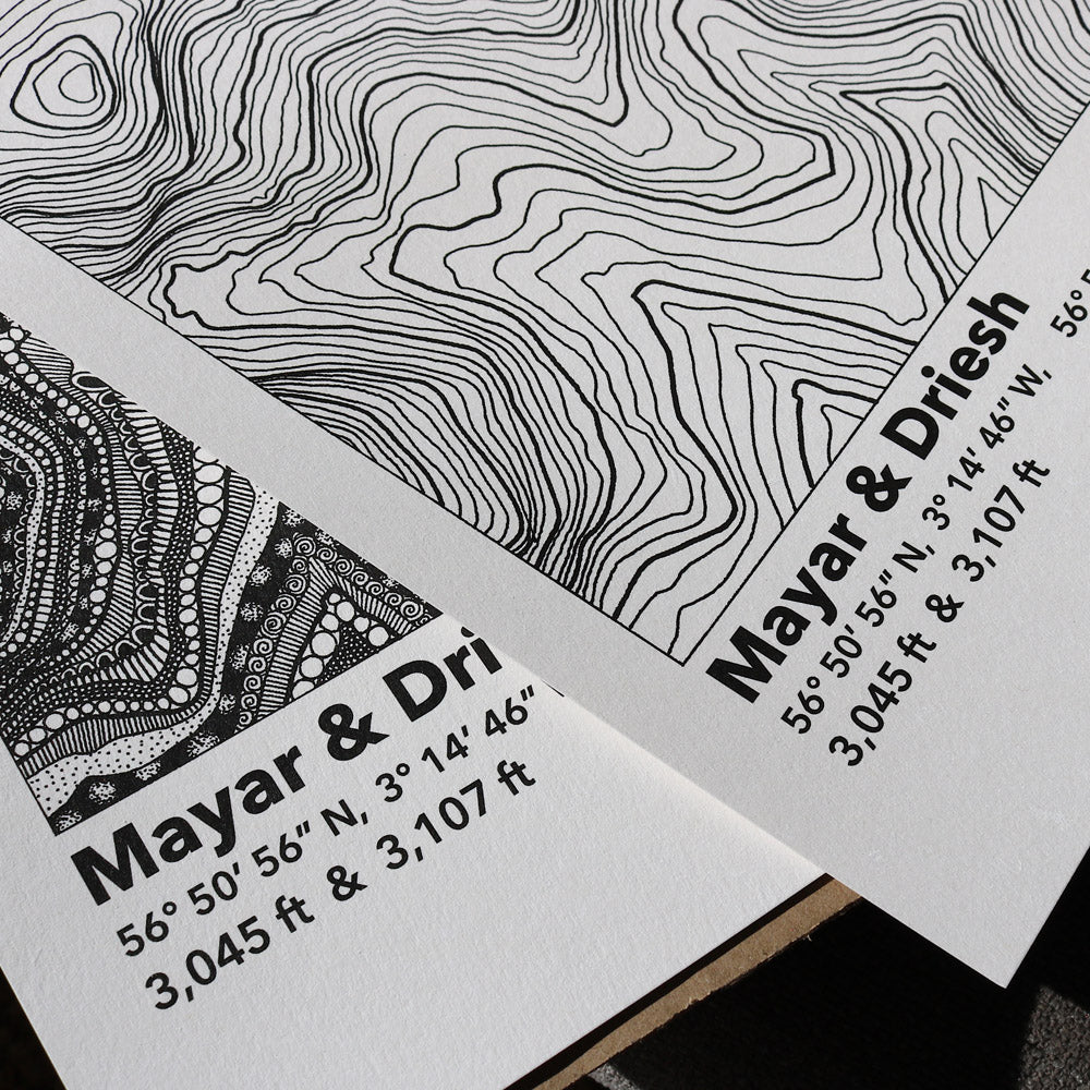 Mayar & Driesh Topography Map Print