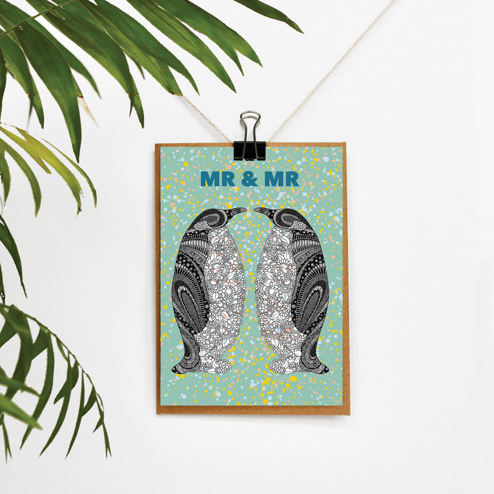 Mr & Mr Colourful Wedding Card