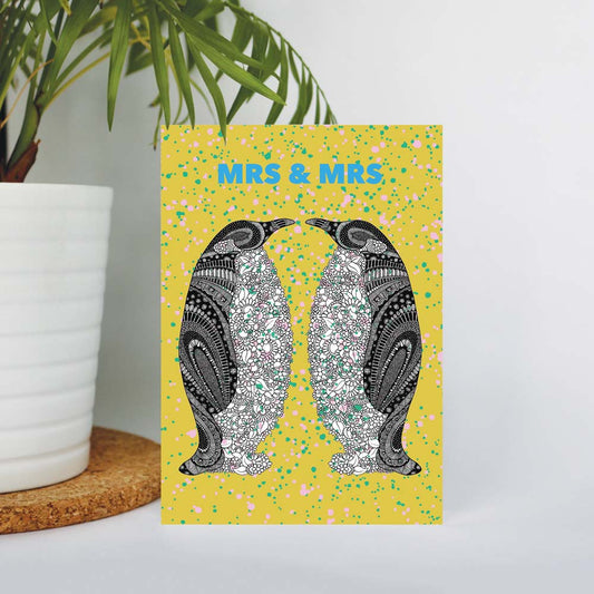 Mrs & Mrs Colourful Wedding Card