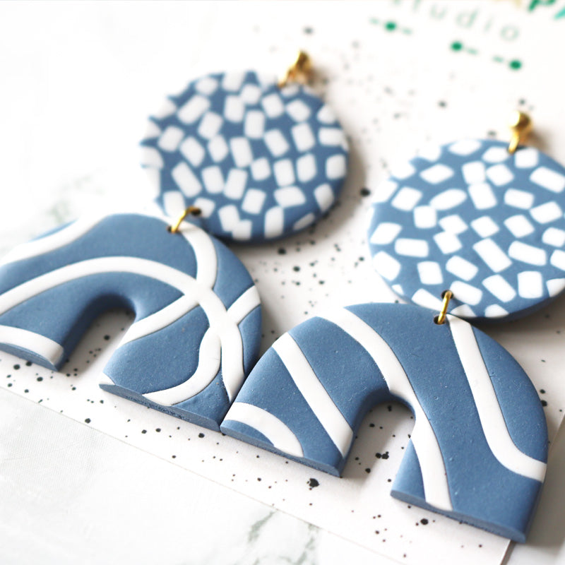 Lunar Drops in Blue w/white Speckle