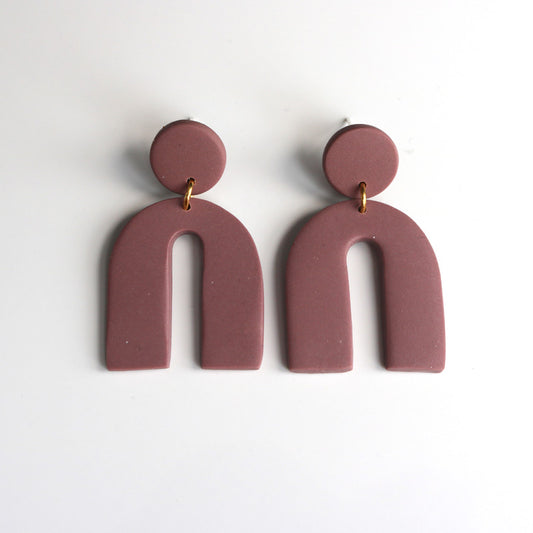 Arch Dangles in Dusty Pink