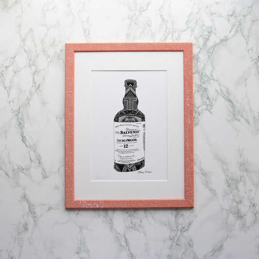 decorative bottle of Balvenie whisky