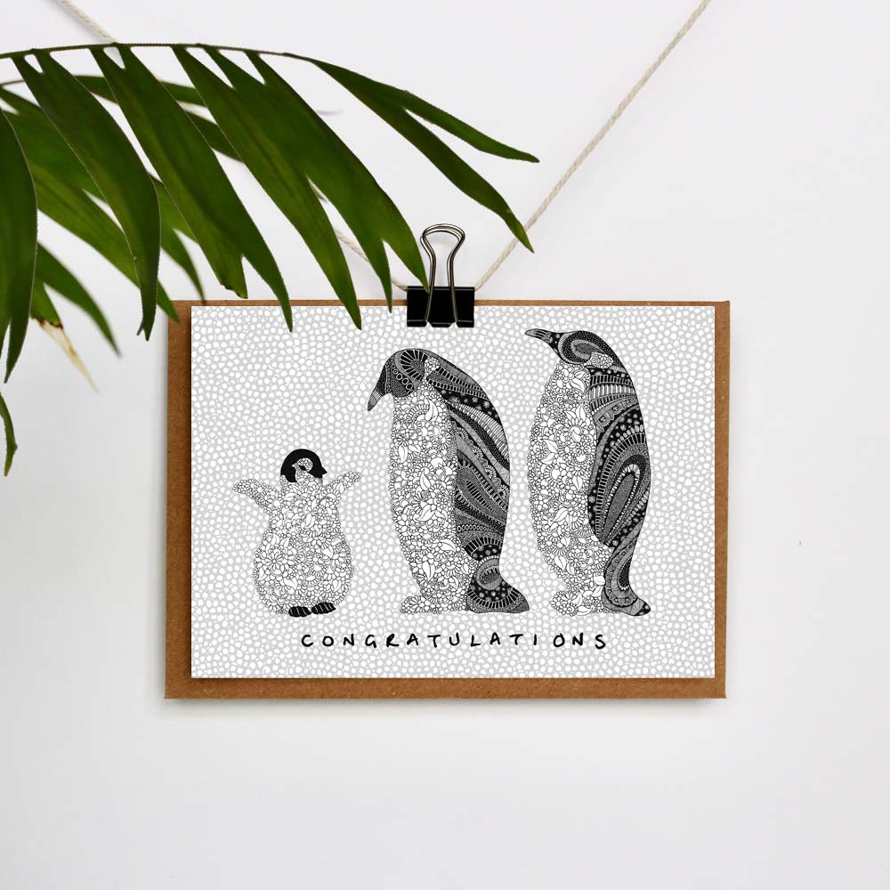 Penguin Family Congratulations Card