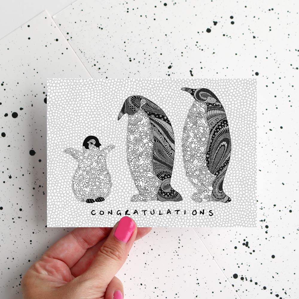 Penguin Family Congratulations Card