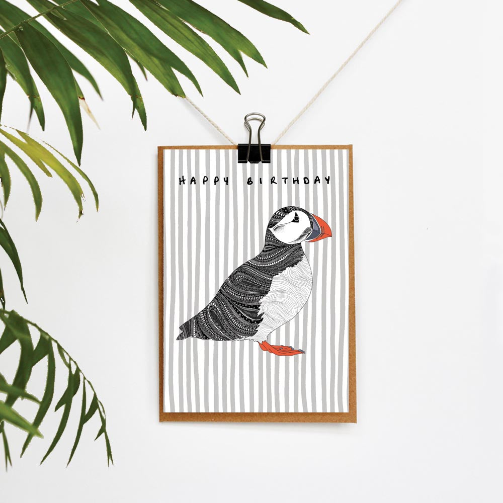 Puffin Happy Birthday Card