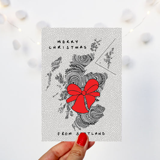 Scotland Map Christmas Card