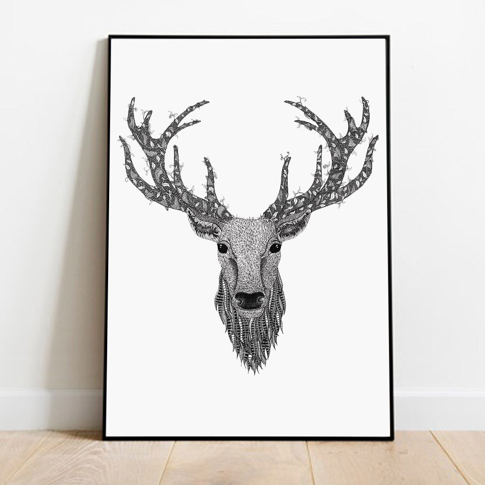 Stags Head Print