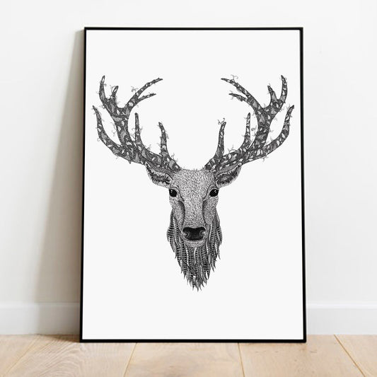 Stags Head Print
