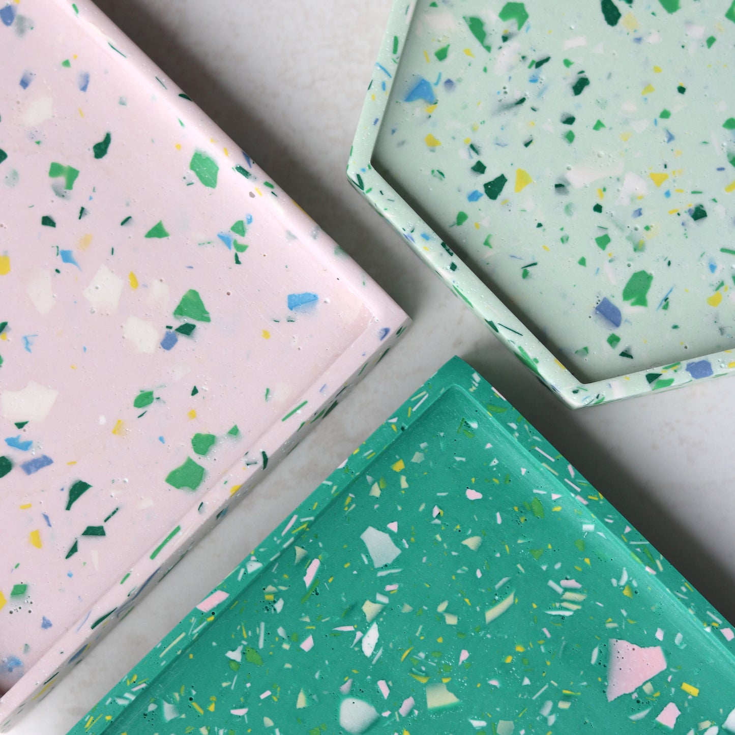 Square Trinket Tray in Sea Terrazzo
