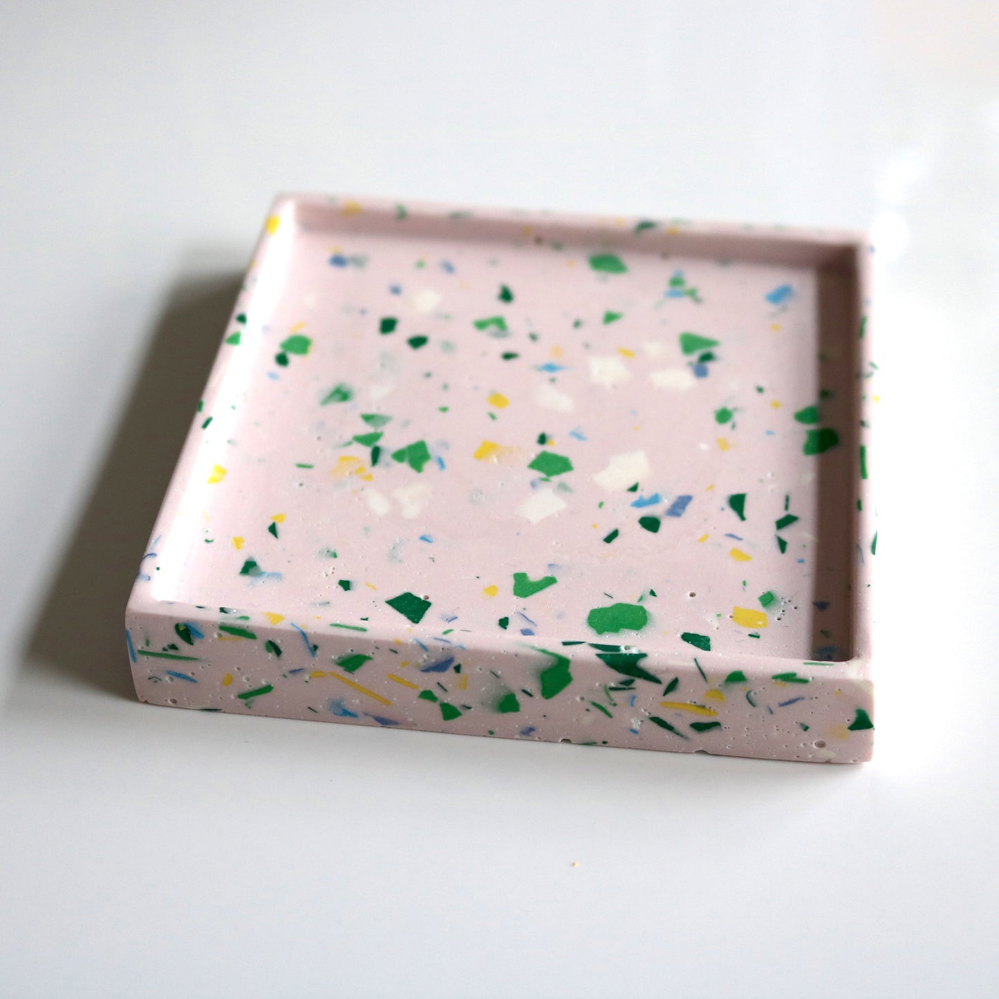 Square Trinket Tray in Pink Terrazzo