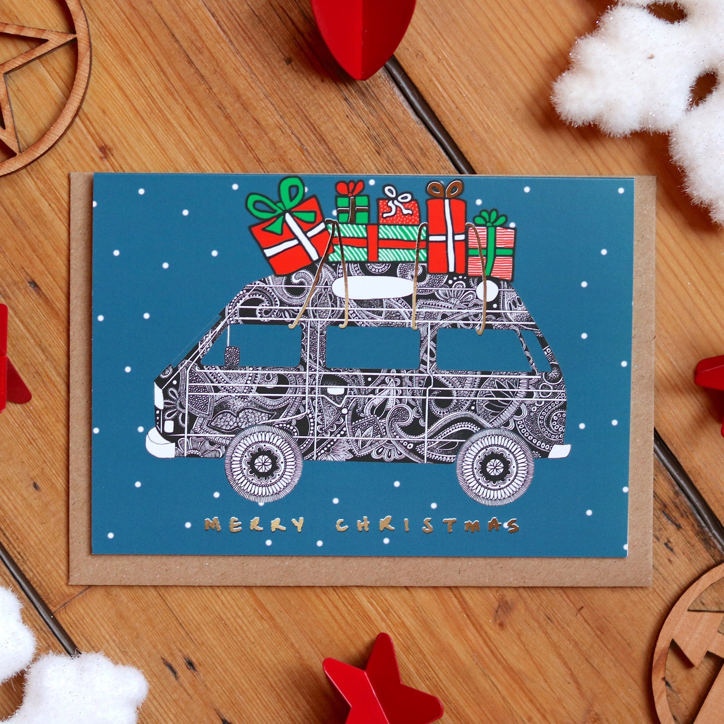 Camper Foiled Christmas Card