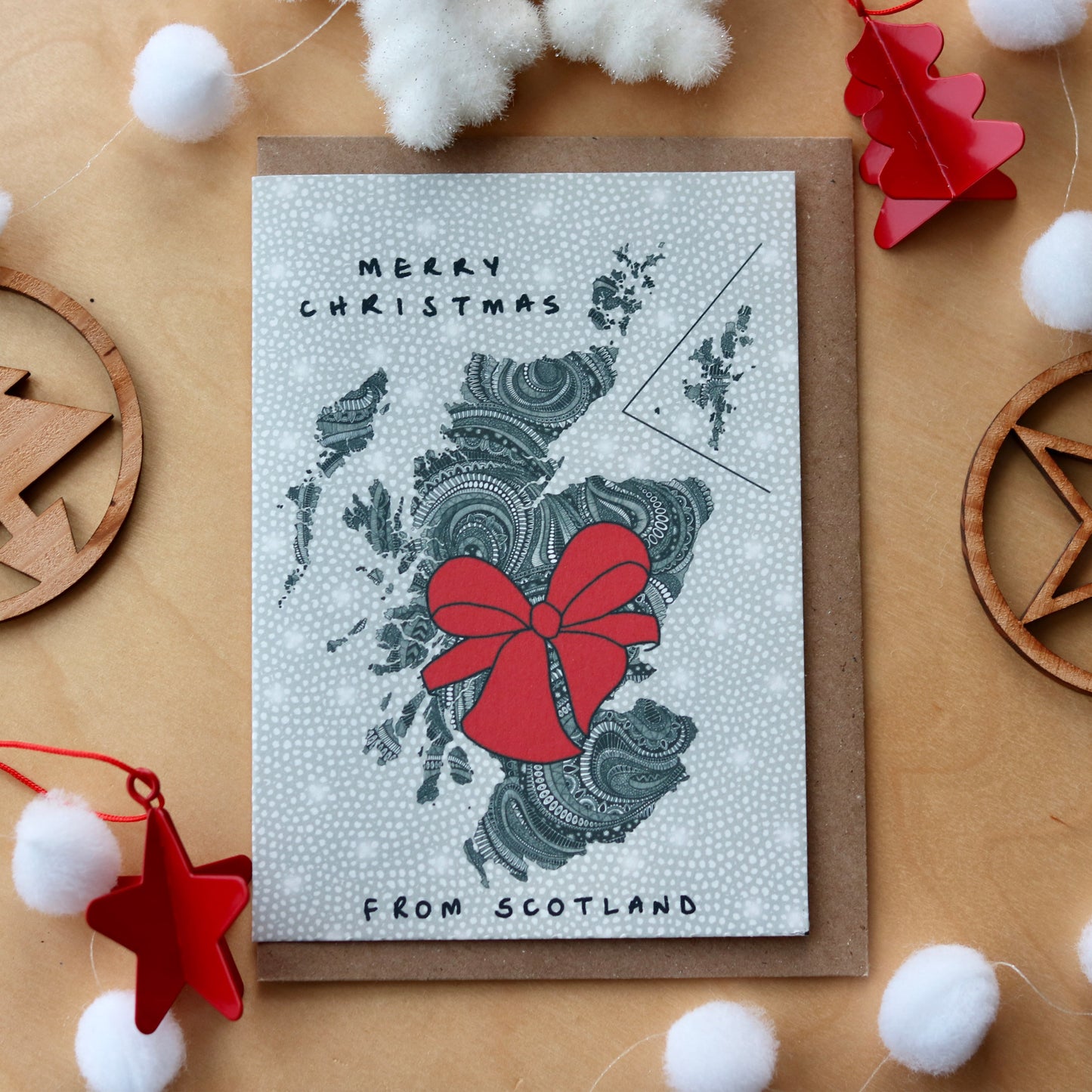 Scotland Map Christmas Card