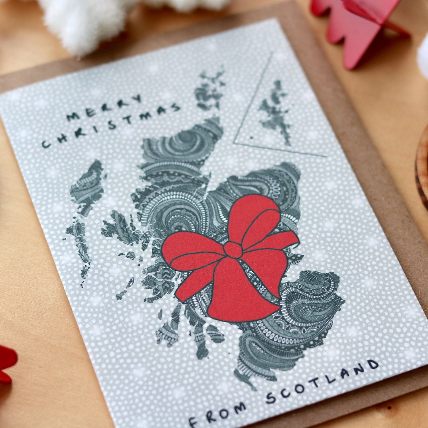 Scotland Map Christmas Card