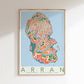Arran Colourful Topography Map Print