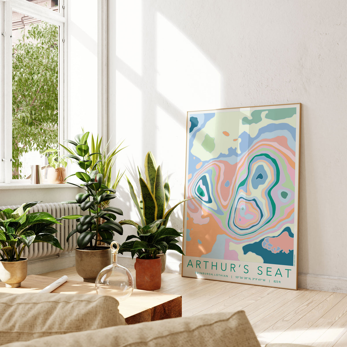 Topography Seating Arthur's Seat Colourful Topography Print – Kilo Papa Studio