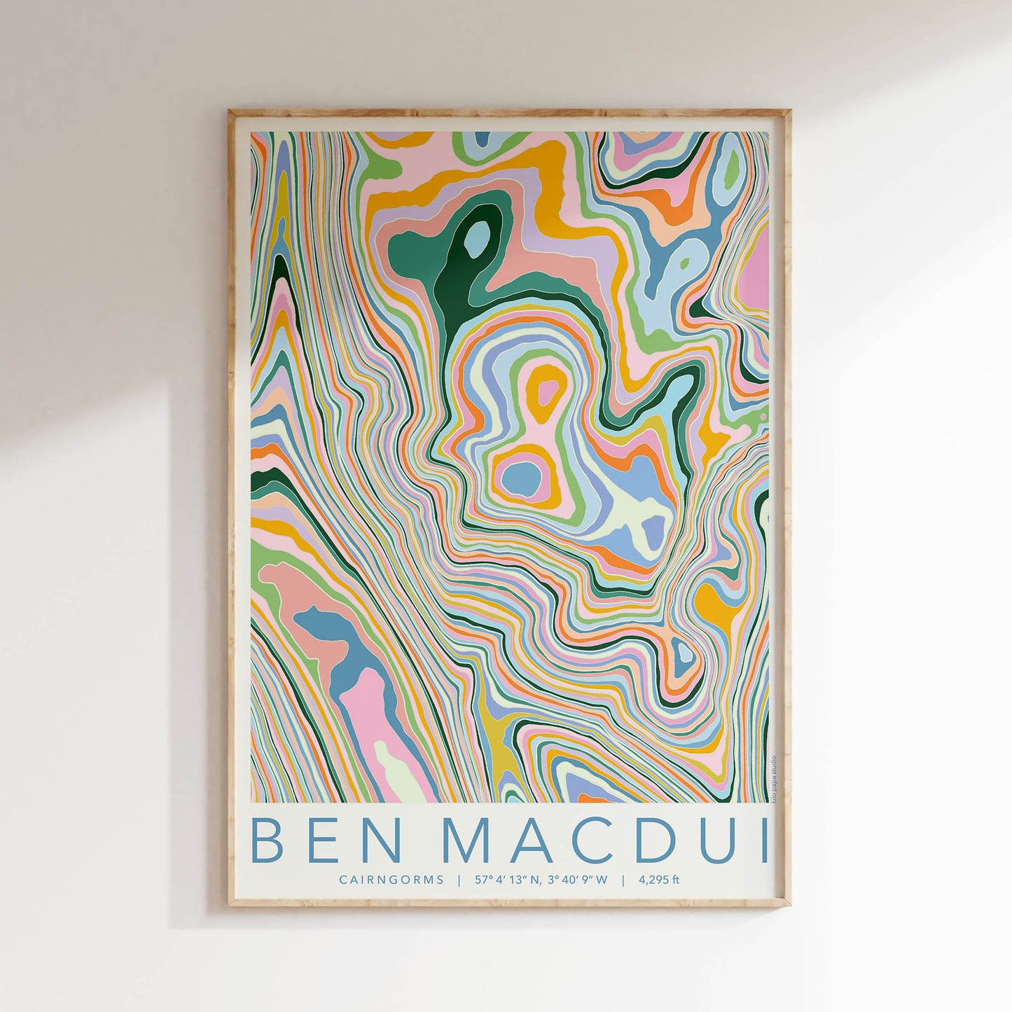 Ben Macdui Colourful Topography Map Print