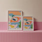 Calton Hill Colourful Topography Map Print