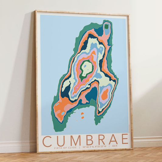 Cumbrae Colourful Topography Map Print