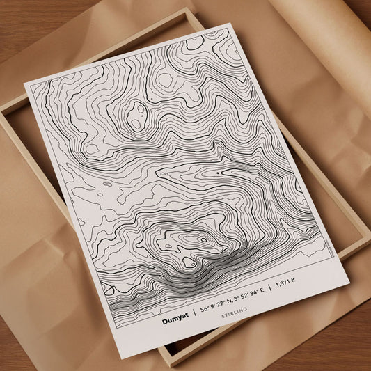 Dumyat Linear Topography Map Print