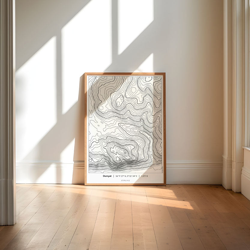 Dumyat Linear Topography Map Print