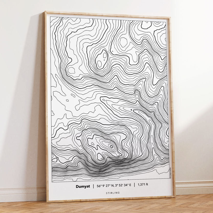 Dumyat Linear Topography Map Print