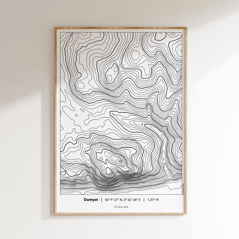 Dumyat Linear Topography Map Print