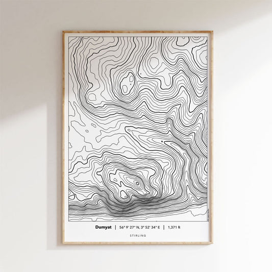 Dumyat Linear Topography Map Print