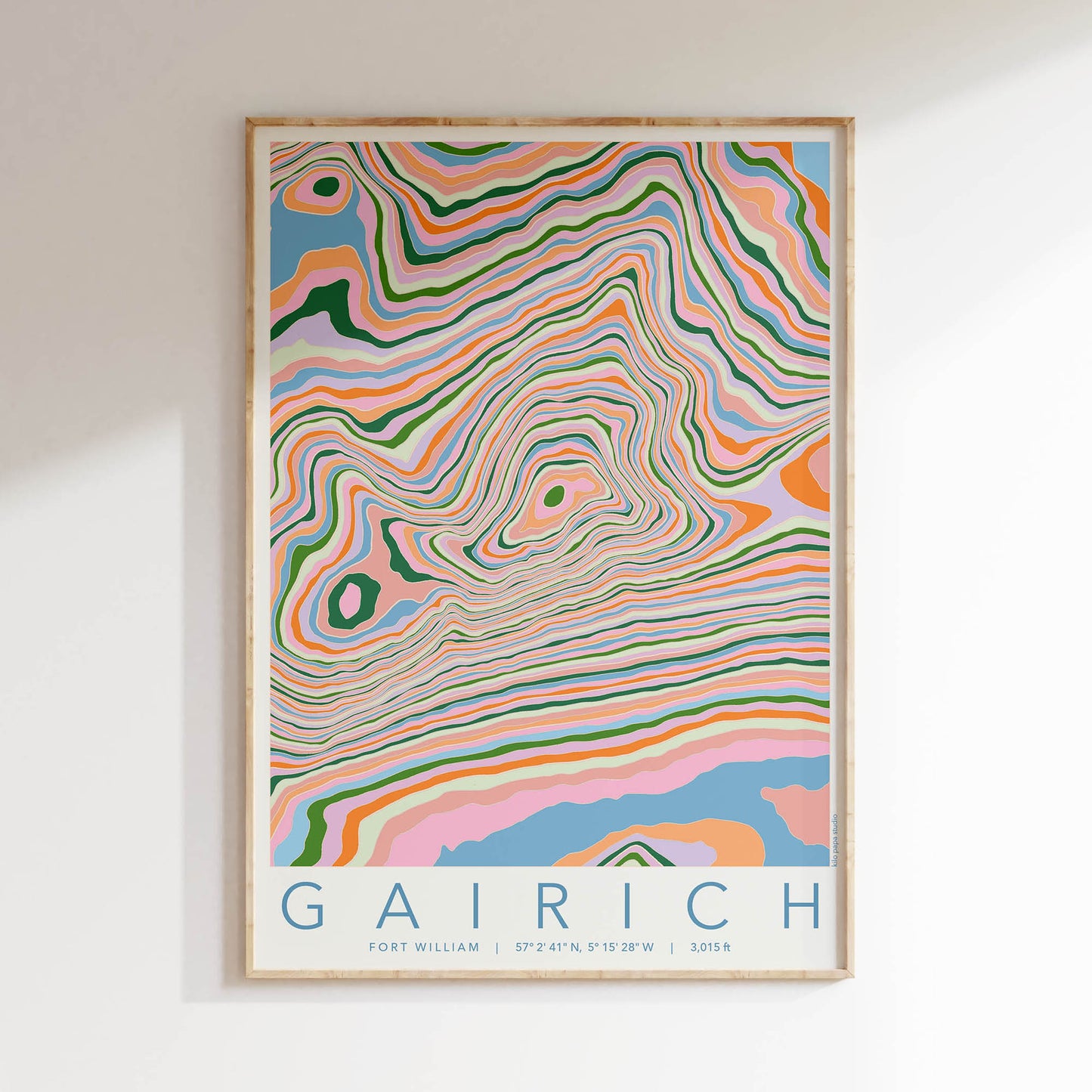 Gairich Colourful Topography Map Print