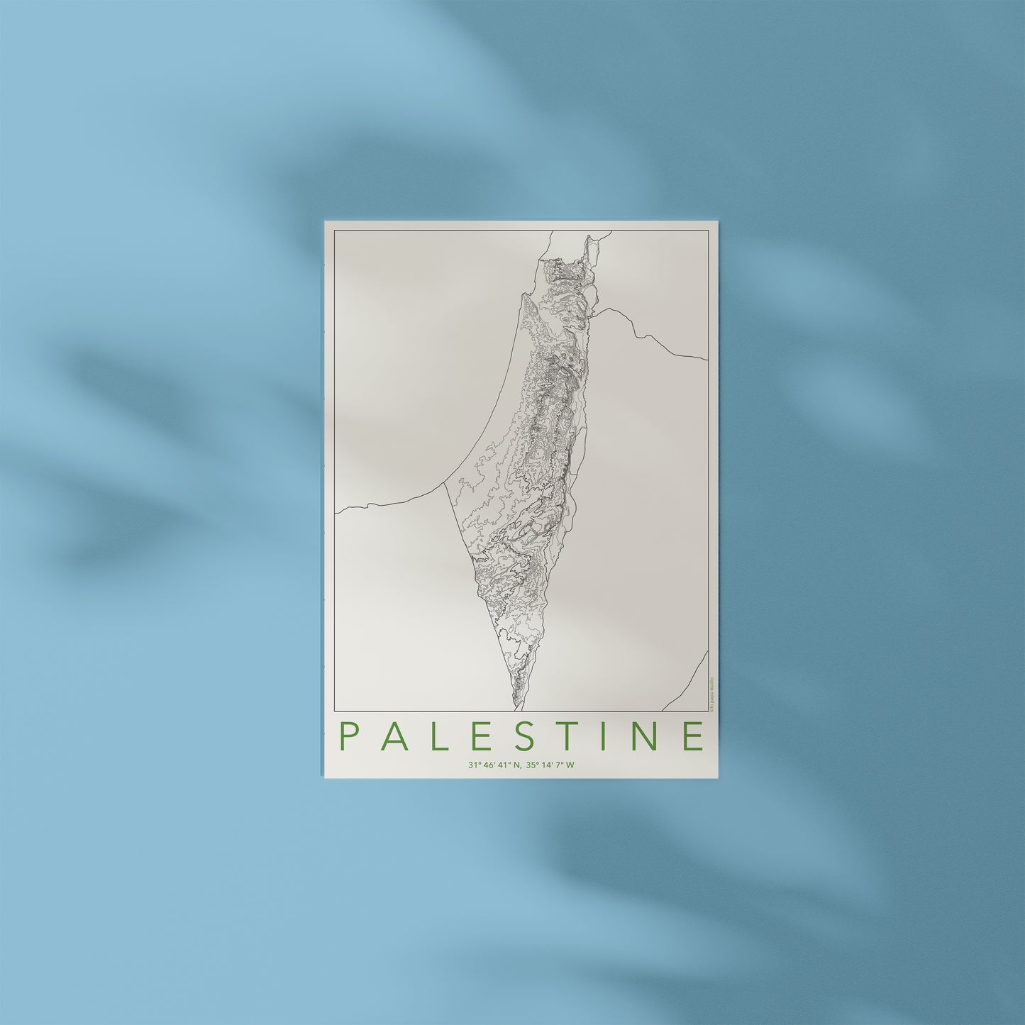 Historic Palestine Map Fundraiser Print for Palestinian Aid