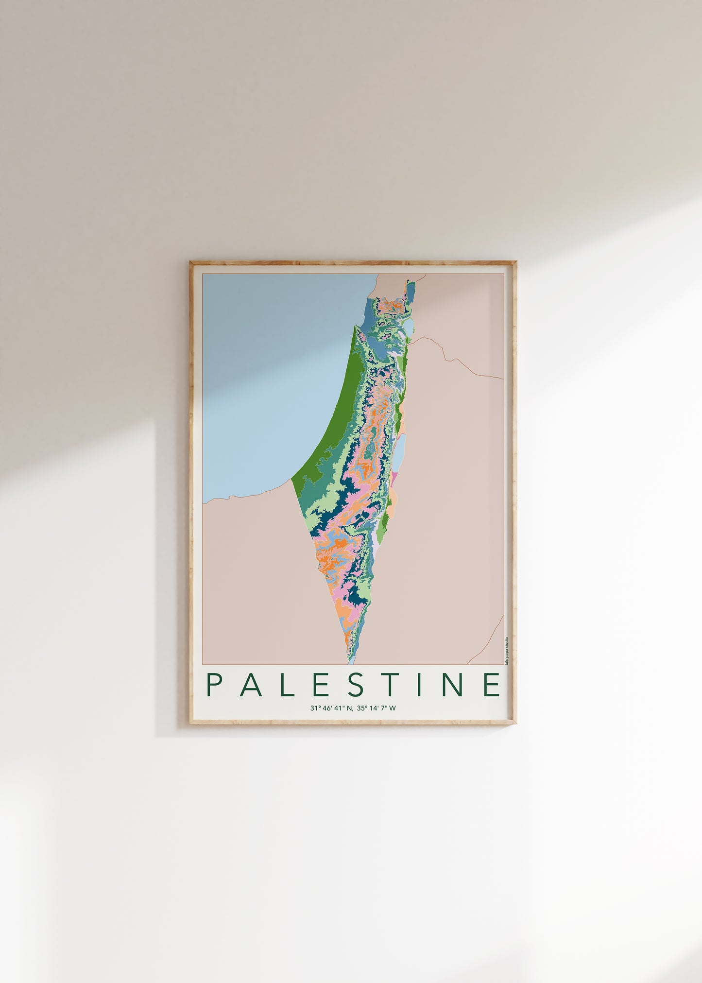 Historic Palestine Map Fundraiser Print for Palestinian Aid