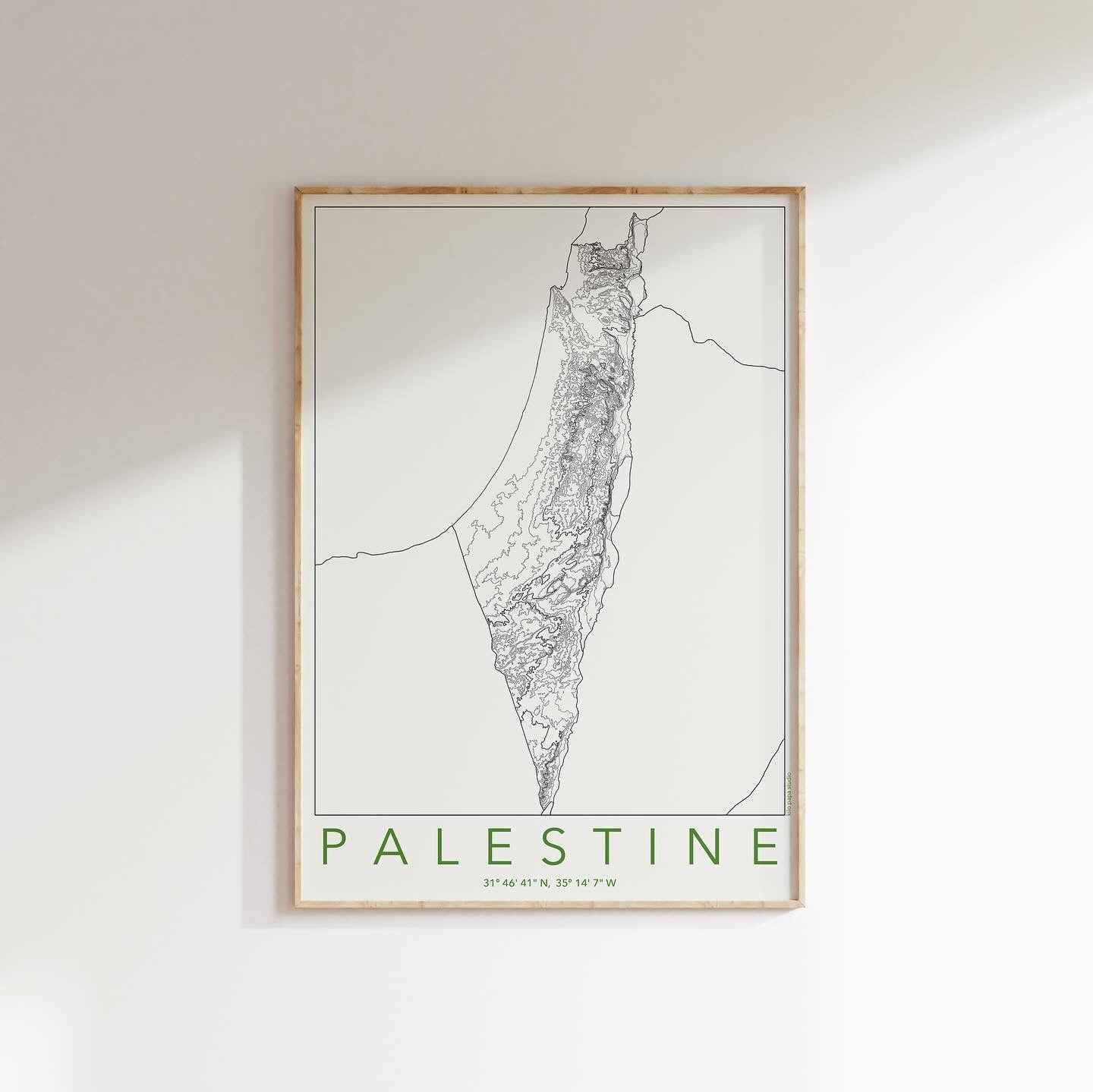 Historic Palestine Map Fundraiser Print for Palestinian Aid