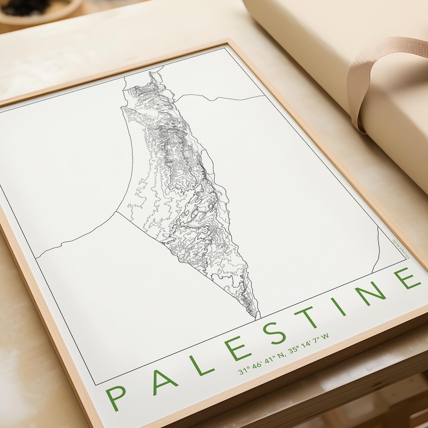 Historic Palestine Map Fundraiser Print for Palestinian Aid