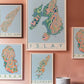 Arran Colourful Topography Map Print