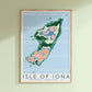 Isle of Iona Colourful Topography Map Print