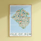 Isle of Rùm Colourful Topography Map Print