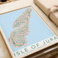Isle of Jura Colourful Topography Map Print