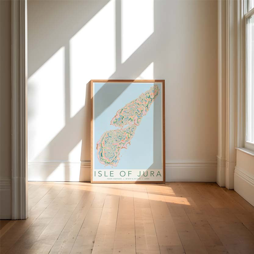 Isle of Jura Colourful Topography Map Print