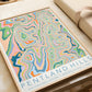 Pentland Hills (Mid) Colourful Topography Map Print