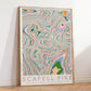 Scafell Pike Colourful Topography Map Print